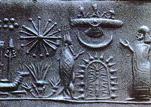 Heavenly host of the Anunnaki; Mesopotamian cylinder seal