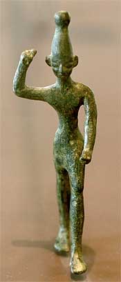 Baal; 14-12th cents. BCE; bronze Ugaritic figurine from Ras Shamra