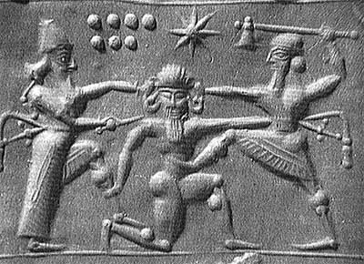 Sumerian seal with seven planets